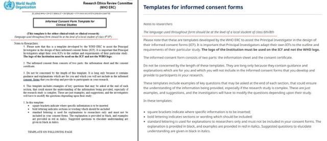 세계보건기구(WHO)는 올바른 임상시험 설명서 등을 위한 가이드라인에서 '임상시험 설명서가 6~8학년(만 12~14세)에 적합한 수준이어야 한다'고 강조하고 있다. WHO 홈페이지 및 자료 캡처