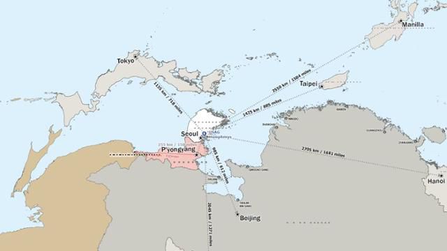 제이비어 브런슨 주한미군사령관이 17일 주한미군 홈페이지와 언론에 공개한 '동해가 위로 가도록 뒤집힌 지도(East-Up Map)'. 주한미군 홈페이지 캡처