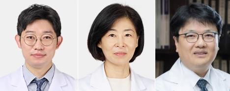 왼쪽부터 아주대병원 피부과 김진철·강희명 교수, 생화학교실 박태준 교수. 아주대병원 제공