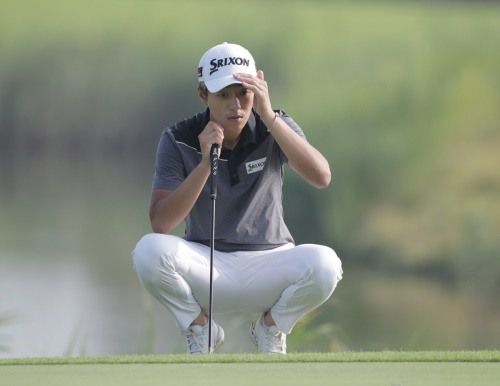 11번 홀에서 퍼팅 라인을 살피고 있는 이창우. [사진=KPGA]