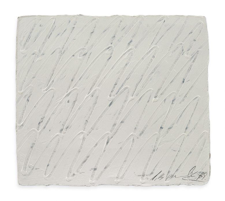 박서보, 묘법, 종이에 유채, 연필, 25.5x28.5cm, 1979