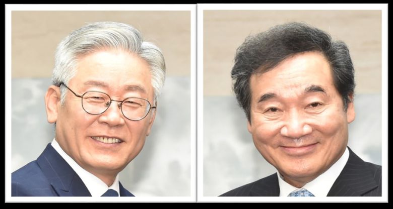 이재명 경기도지사(왼쪽)와 이낙연 더불어민주당 신임 대표