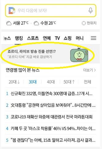 카카오도 홍보에 적극적이다. 자사 캐릭터 중 최초로 카카오 비즈보드(광고상품)에 죠르디TV를 광고 중이다. 라이언도 진출하지 못한 광고에 죠르디가 진출한 것이다. 네이버 라인 프렌즈의 경우도 자사 캐릭터 단독 서비스를 광고에 올린 사례가 없다. 포털의 광고상품에 단독 올라온 캐릭터는 죠르디가 최초인 셈이다.
