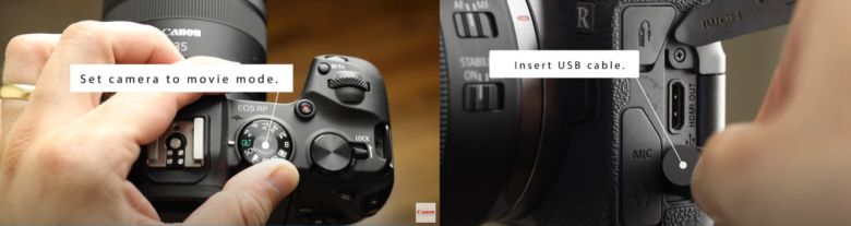 캐논 ‘EOS 유틸리티’는 소프트웨어 설치→카메라 동영상 모드 변경→USB 케이블 연결→프로그램 실행을 거쳐 사용할 수 있다. [캐논 홈페이지 출처]