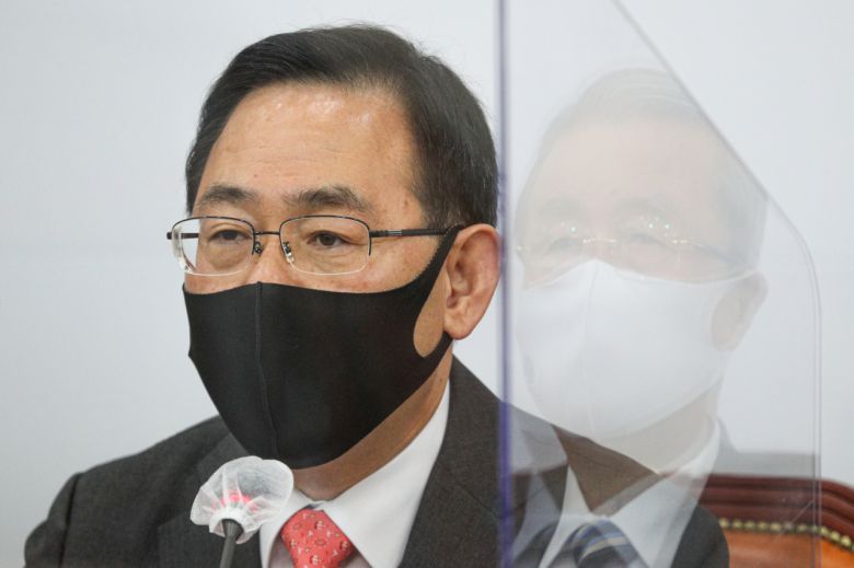 주호영 국민의힘 원내대표가 26일 오전 국회에서 열린 비상대책위원회의에서 발언하고 있다. [연합]