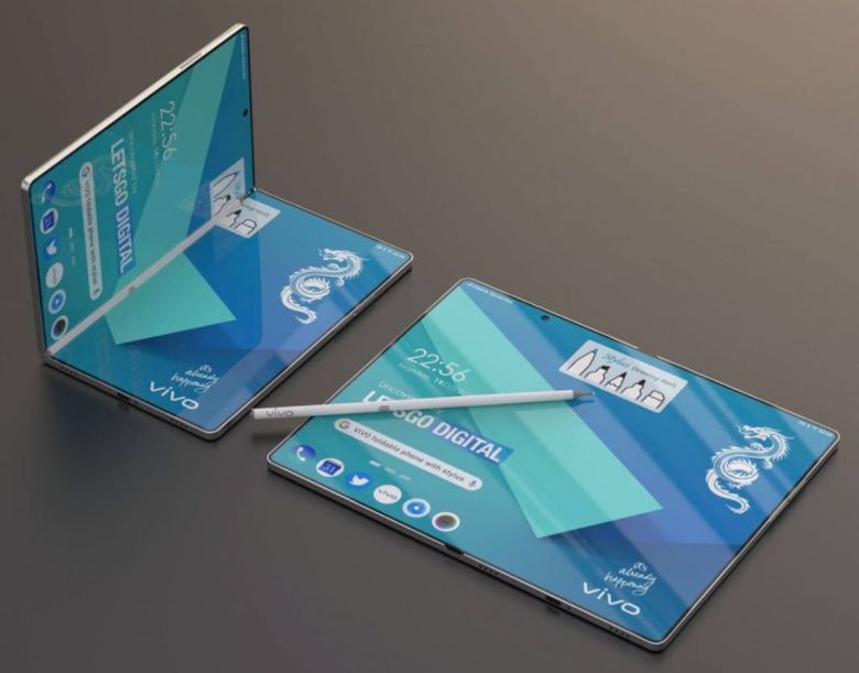 중국 비보(VIVO)의 특허 출원을 기반으로 제작한 폴더블폰 예상 렌더링 이미지 [출처=렛츠고디지털]
