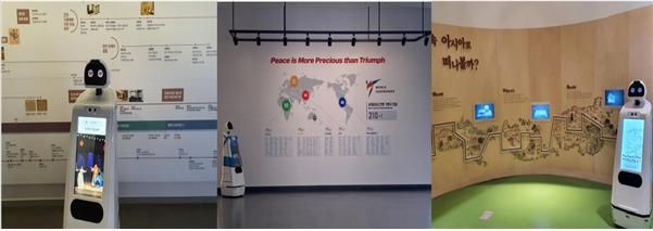 국립국악원, 국립태권도박물, 국립아시아문화전당에 설치된 큐아이(이상 왼쪽부터) [문체부 제공]