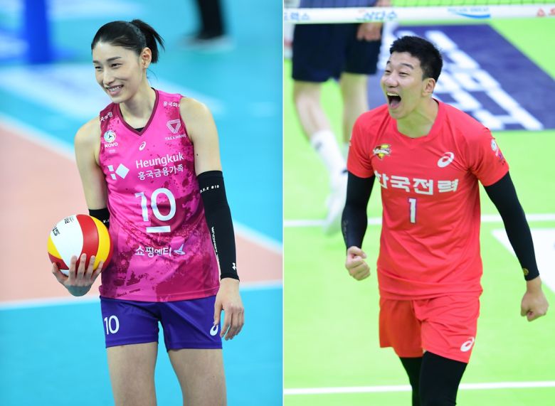 V리그 올스타 최다득표 선수인 김연경(왼쪽)과 신영석. [KOVO 제공]