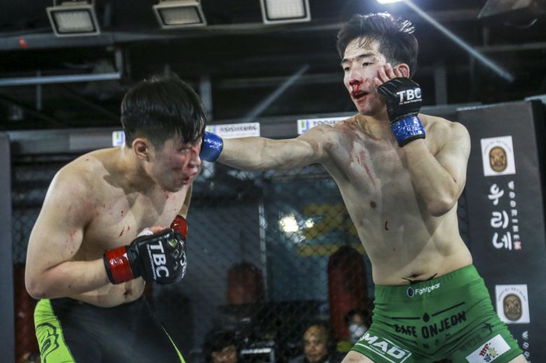 27일 파주 팀에이스에서 열린 더 비스트 챔피언십(TBC)01 조효제(울산팀매드·오른쪽)와 박상민(코리안탑팀) 경기. [TBC 제공]