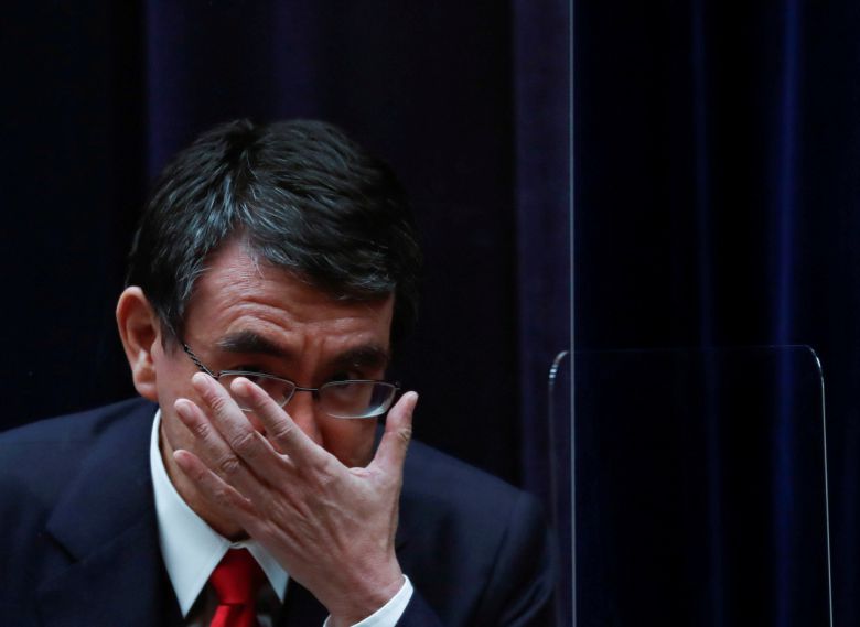 고노 다로(河野太郞) 일본 행정개혁 담당상. [로이터]