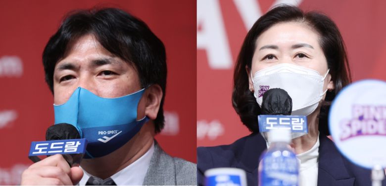차상현(왼쪽) GS칼텍스 감독과 박미희 흥국생명 감독. [연합]
