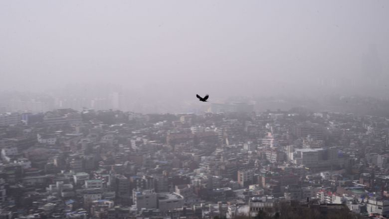 올해 들어 가장 강력한 황사가 나타난 29일 오전 서울 남산에서 바라본 도심이 회색빛을 띠고 있다. 이날 서울에는 6년만에 황사 경보가 발효됐고, 내일까지 전국에 영향을 미칠 것으로 예상된다. 박해묵 기자