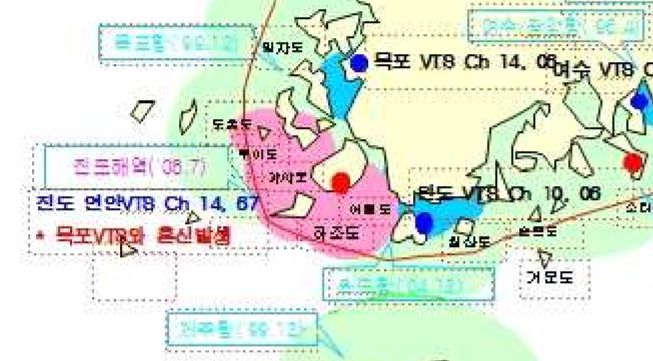 국립전파연구원이 2013년 진행한 ‘해상안전 무선설비 이용실태 및 주파수 이용효율화 방안 연구’ 용역 보고서 중 목포·진도 VTS 관련 내용이 표기된 부분. [국립전파연구원 제공]