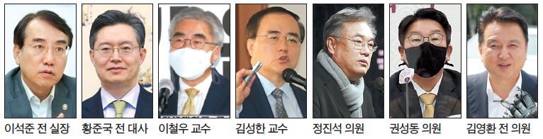 윤석열 전 검찰총장의 조직은 ▷전직 관료 ▷대학 교수 ▷보수 성향의 전·현직 의원과 옛 보좌진 등 3개 그룹이 떠받치고 있다. 이명박(MB)·박근혜 정부와 가까웠던 인사가 상당수다. 윤 전 총장과 예전부터 알고 지낸 인사가 많고, ‘서울대 라인’이 다수 포진한 점도 특징이다. 현재 장막에 가려진 정책 자문단은 윤 전 총장이 민생 행보를 마친 후 핵심 공약을 발표할 때 전면에 나설 것으로 예상된다.