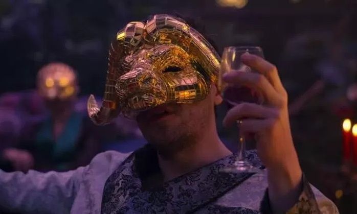 오징어 게임에 등장하는 가면 쓴 VIP. [넷플릭스 캡처]