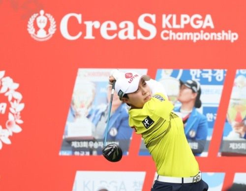 김효주 크리스F&C 제44회 KLPGA 챔피언십 3R 9번홀 티샷. [사진=KLPGA]