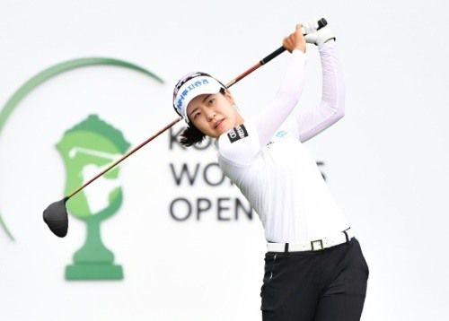 박민지가 DB그룹 제36회 한국여자오픈 1R에서 티샷하고 있다. [사진=대회조직위]