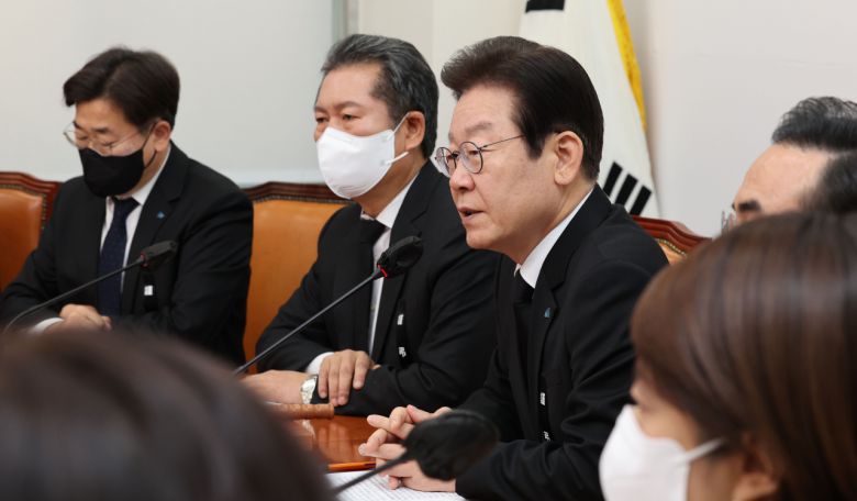 더불어민주당 이재명 대표가 4일 오전 서울 여의도 국회에서 열린 최고위원회의에서 발언하고 있다. [연합]