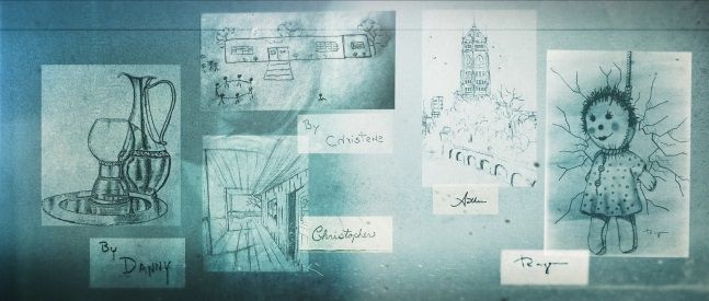 빌리는 그림에 소질이 있었다. 빌리의 변호를 맡았던 알란 골즈베리는 2015년 그리스 아테네 뉴스와의 인터뷰에서 "빌리는 그림을 독학했고, 주로 어둡고 음산한 분위기의 아이들을 그렸다"며 "미국의 한 여성에게 그의 그림이 1만달러(약 1130만여원)에 팔렸다. 다만 빌리가 그린 아이들이 그의 다중 인격 중 하나인지, 그가 상상한 아이들 모습인지는 알지 못한다"고 했다. 심리 검사 당시 빌리가 그린 그림과 서명들. 그림체와 글씨체 등이 다 다른 모습. [넷플릭스]