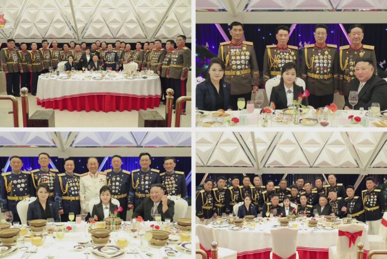 북한 김정은 국무위원장이 건군절(인민군 창건일)을 기념해 지난 7일 딸 김주애와 함께 인민군 장병들의 숙소를 방문했다고 조선중앙TV가 8일 보도했다. 김 위원장은 숙소 방문 이후 건군절 기념연회에 참석해 연설했다. [연합]