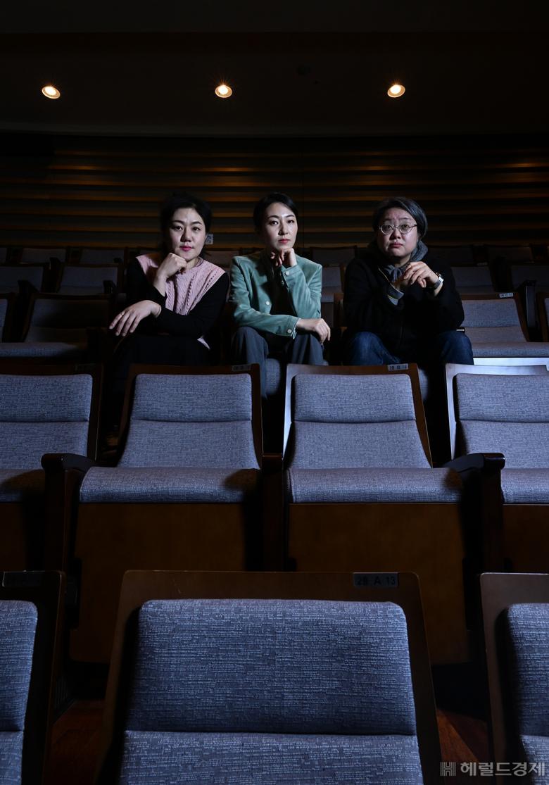 창극 ‘정년이’ 배우 조유아, 이소연, 남인우(왼쪽부터). 임세준 기자