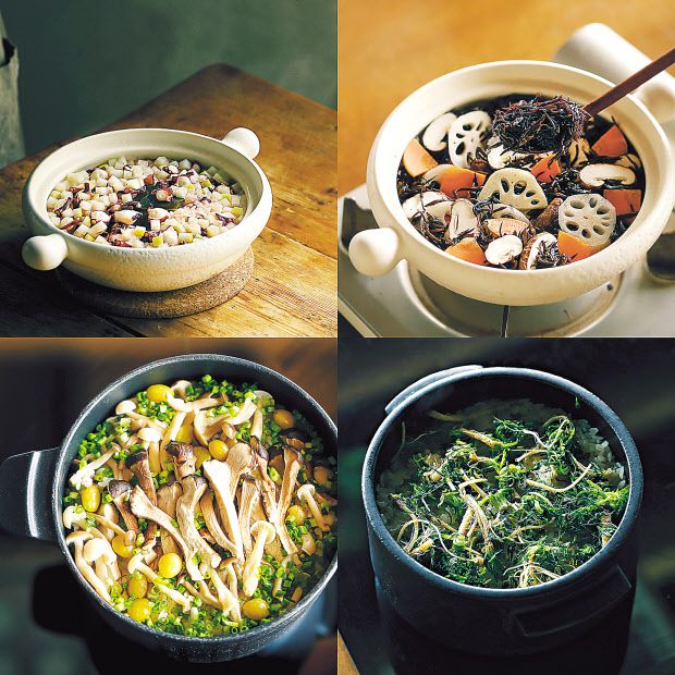 외식업체에서는 초당 옥수수처럼 이색적인 제철 재료 또는 스테이크, 금태(고급 어종) 등 고급 식재료를 올린 솥밥도 인기다. 도미 솥밥으로 유명한 식당 ‘도꼭지’, 홍콩식 솥밥(뽀짜이판)을 자랑하는 음식점 ‘호우섬’이 그 예다.