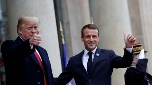 트럼프 미국 전 대통령(왼쪽)과 마크롱 프랑스 대통령. [연합]