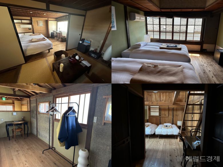 지난달 15일 찾은 일본 효고현 단바사사야마시 니시마치 거리에 있는 주식회사NOTE가 개발한 고민가 호텔 객실 내부 모습. 신혜원 기자