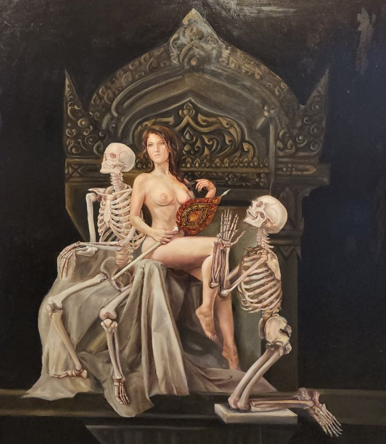 치랏티카 스리부루스 作, '상칸3'(리넨에 오일)