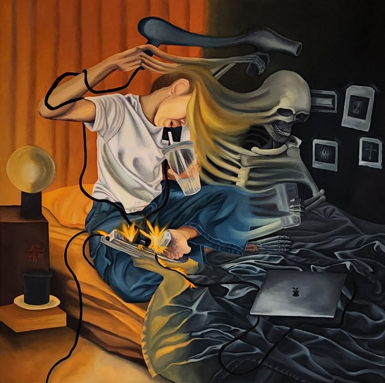 쿨라사트리 캐우수완 '일상의 위험04'(캔버스에 오일)