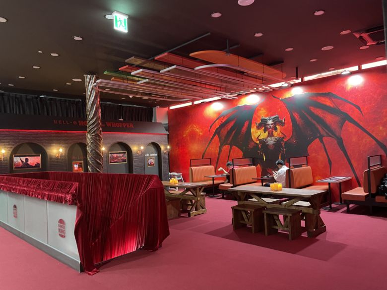 디아블로 4 컨셉스토어로 새 단장한 버거킹 선릉역점. [이영기 기자/20ki@]