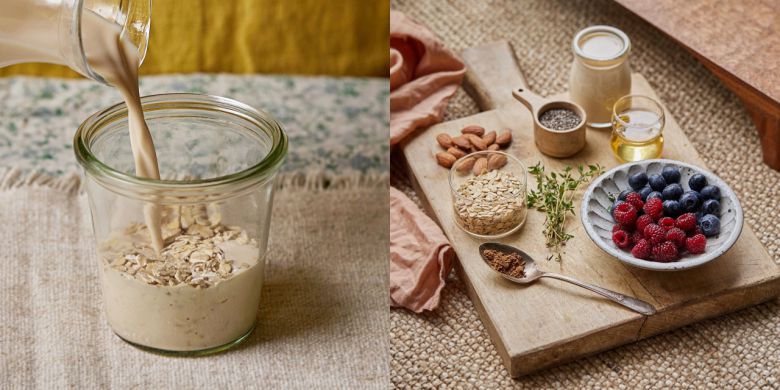 ‘오버나이트 오트밀’은 오트밀에 요거트나 우유를 넣고 냉장고에서 하룻밤 재워서 만든다. [우리의식탁 제공]