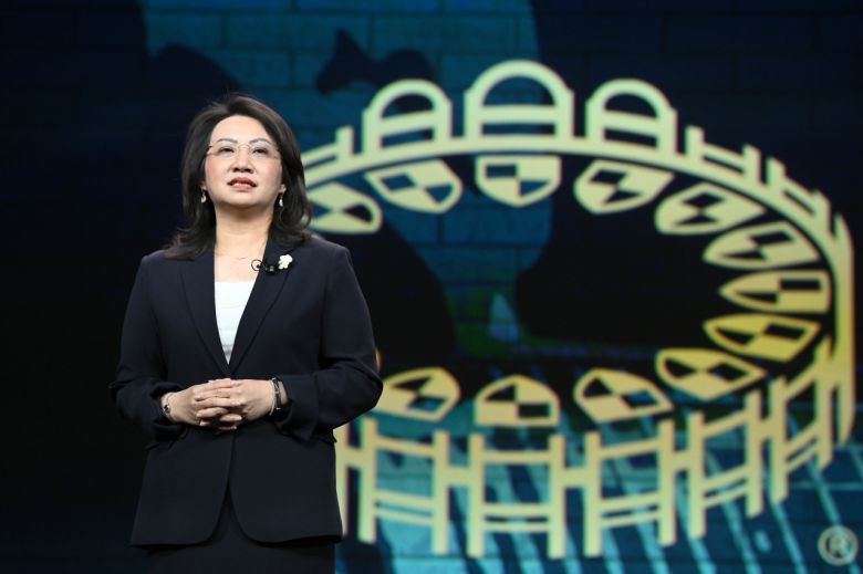 페기 차이 MDRT 회장이 25일(현지시간) 미국 테네시주 내슈빌에서 열린 ‘2023 MDRT 연차총회’에서 인사말을 하고 있다. [MDRT 제공]