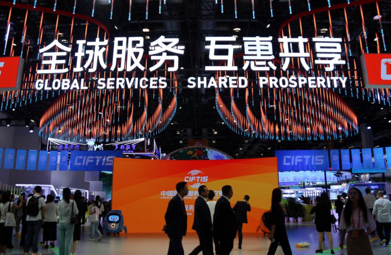 2일 중국 최대 무역 박람회 가운데 하나인 '국제 서비스 무역 교역회'가 베이징 국가컨벤션센터에서 열리고 있다.(위 사진은 기사 내용과 무관함) [연합]