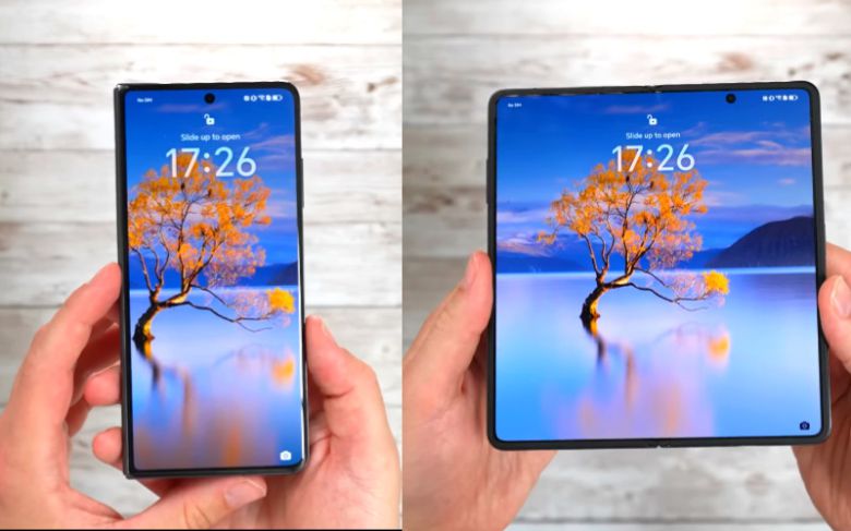 아너의 폴더블폰 ‘매직 V2’를 접었을 때와 펼쳤을 때의 모습. [유튜브 'The Tech Chap']