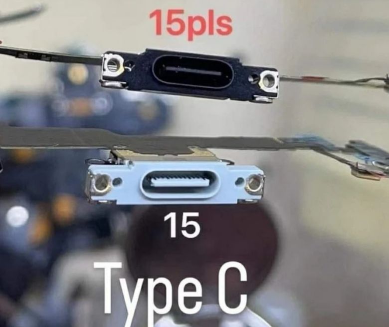 애플의 '아이폰15'에 도입할 것으로 예상되는 USB-C타입 충전 단자 모습. [폰아레나]
