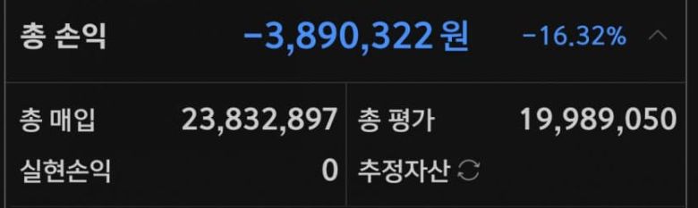 지난 9일 한 온라인 주식게시판에 올라온 손실인증 사진