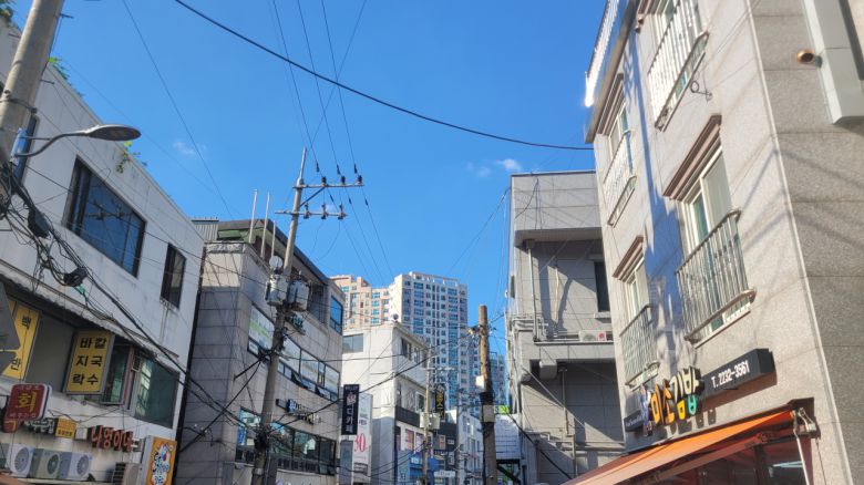 서울 성동구 금호2·3가동 주민센터 인근에서 바라본 신금호파크자이. 이준태 기자