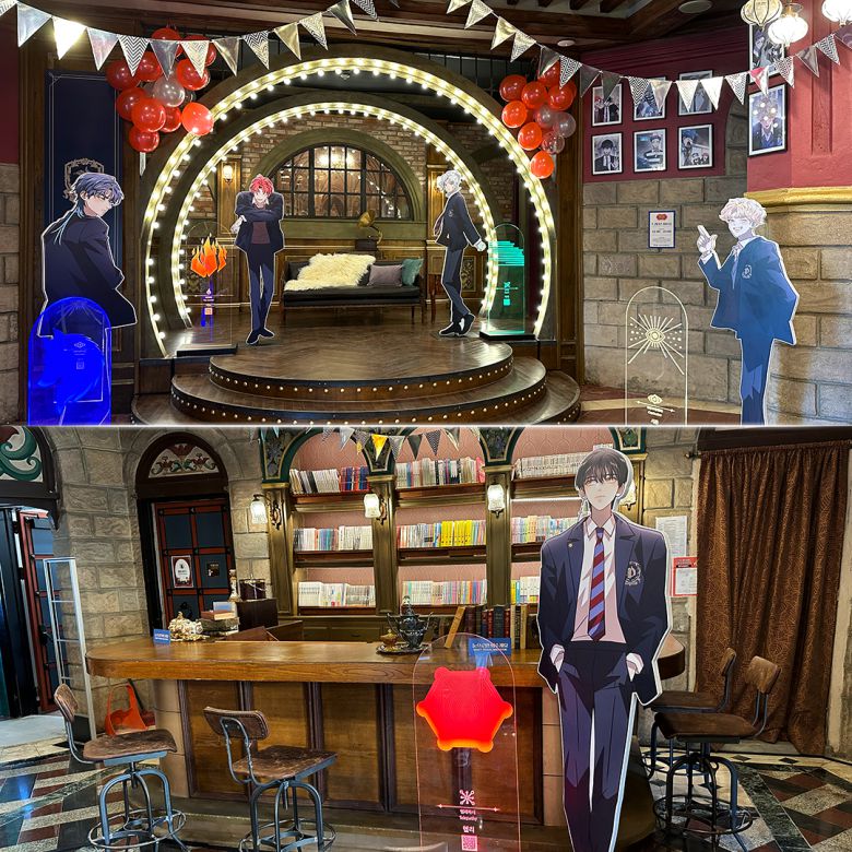 엔하이픈이 주인공이 된 웹툰 ‘다크 문: 달의 제단’ 속 세상을 현실에서 구현한 ‘엔하이픈 인 롯데월드’에 수많은 10~20대 팬들이 모이고 있다.[하이브 제공]