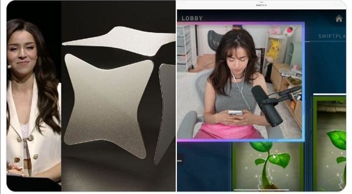 언팩 행사에서 삼성 갤럭시S24를 홍보하는 모습(왼쪽)과 실제로는 아이폰을 쓰는 모습(오른쪽) [사진, X 'maciej_murawski']