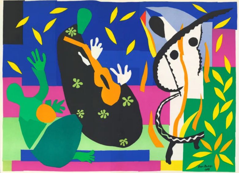 앙리 마티스, '왕의 슬픔', 1952, 과슈를 칠한 색종이 콜라주, 292x386cm, 파리 조르주 퐁피두 센터