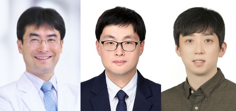 [사진 왼쪽부터] 서울대병원 박상민 교수, 국립암센터 김규웅 책임연구원, 고대의대 정석송 조교수