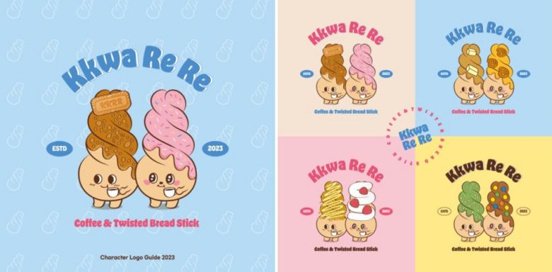 꽈배기 전문점의 캐릭터 디자인 [다롱팩토리]