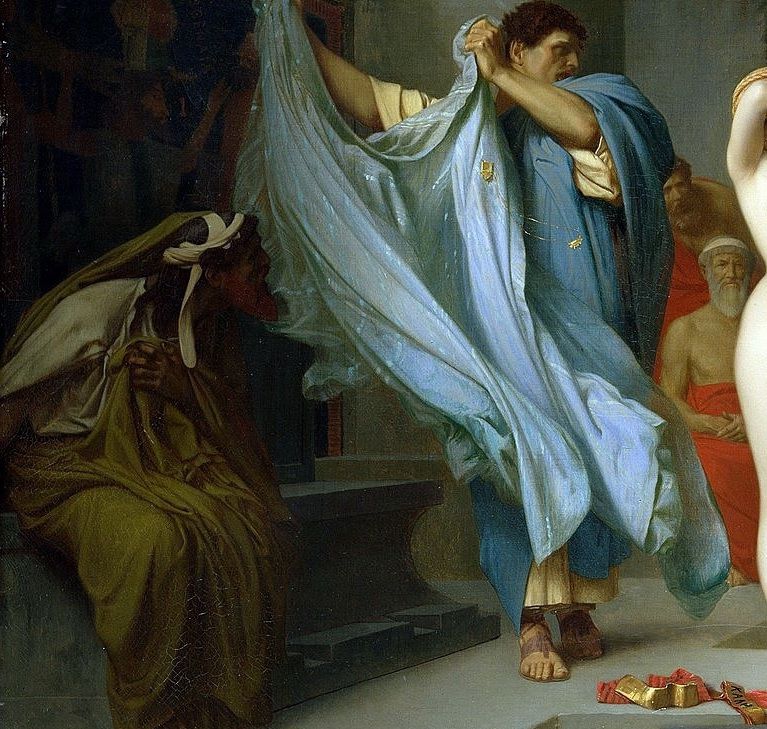 장 레옹 제롬, '법정의 프리네'(일부 확대), 1861, 캔버스에 유채, 80x128cm, 함부르크 미술관