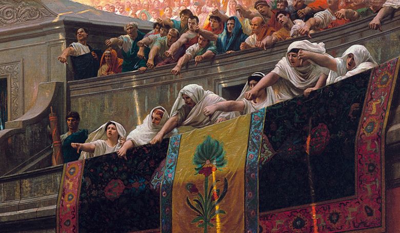 장 레옹 제롬, '엄지를 아래로'(일부 확대), 1872, 캔버스에 유채, 96.5cm(높이), 피닉스 미술관