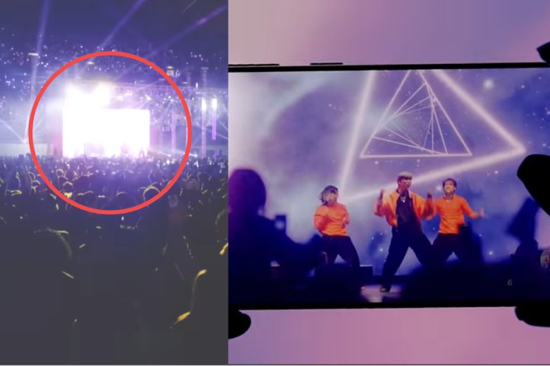 삼성전자의 갤럭시 S24 시리즈 홍보 영상에서 콘서트를 줌해 찍은 모습[삼성전자 유튜브 캡쳐]