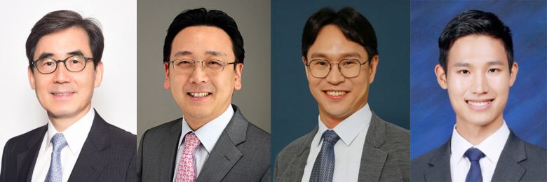[사진 왼쪽부터] 서울대병원 순환기내과 김효수·박경우·강지훈 교수, 윤준필 임상강사
