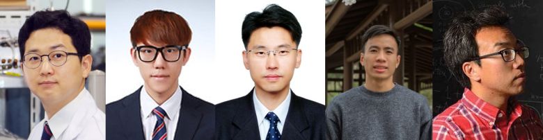 이번 연구를 수행한 공동연구진. 진현규(왼쪽부터) 교수, 박상준 박사, 정종률 교수, 카오반푸억 박사, 김세권 교수.[포스텍 제공]