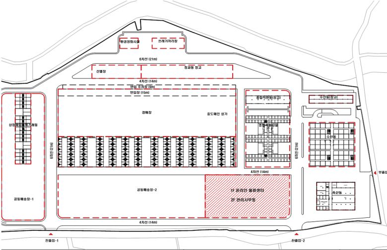 도매시장 이전 시설배치도.[대구시 제공]
