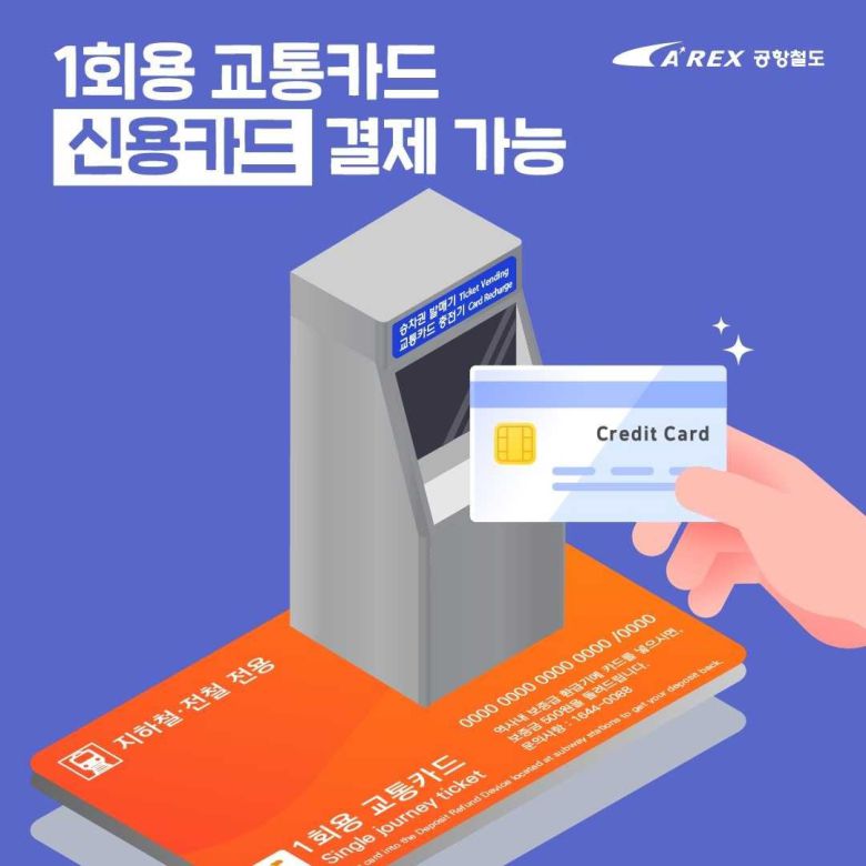 1회용 교통카드 신용카드 결제 안내 이미지
